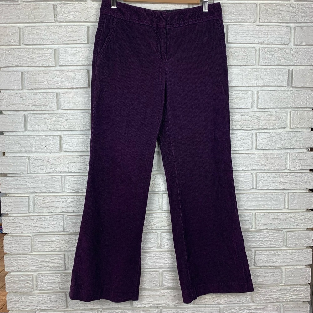 Talbots Stretch Corduroy Wide Leg Pants Purple Size 6 Petite
